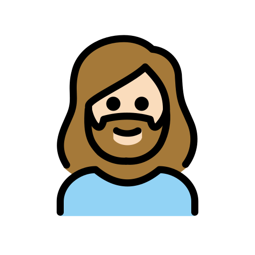 Woman: Beard: Light Skin Tone on OpenMoji