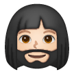 Woman: Beard: Light Skin Tone on Samsung