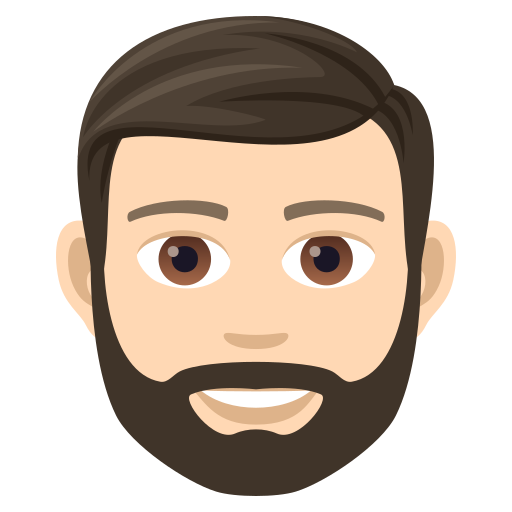 Man: Beard: Light Skin Tone on JoyPixels