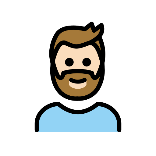 Man: Beard: Light Skin Tone on OpenMoji