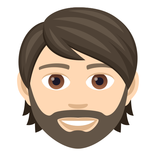 Bearded Person: Light Skin Tone on JoyPixels