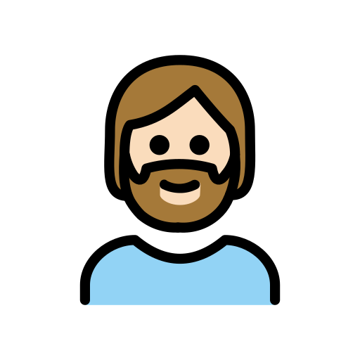 Bearded Person: Light Skin Tone on OpenMoji