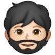 Bearded Person: Light Skin Tone on Samsung