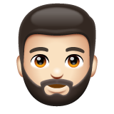 Bearded Person: Light Skin Tone on WhatsApp