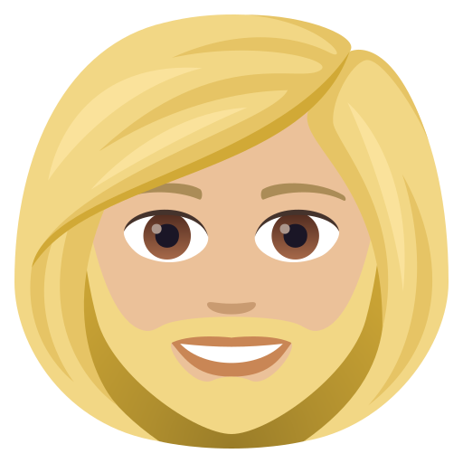 Woman: Beard: Medium-Light Skin Tone on JoyPixels