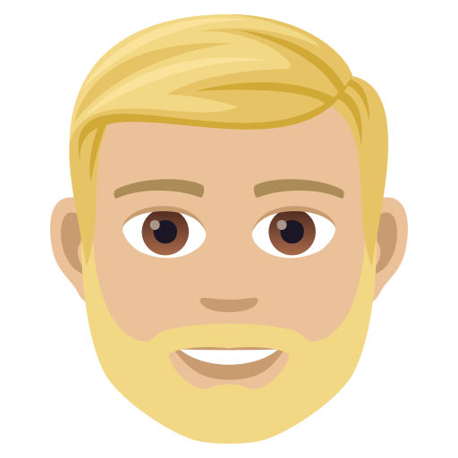 Man: Beard: Medium-Light Skin Tone on JoyPixels