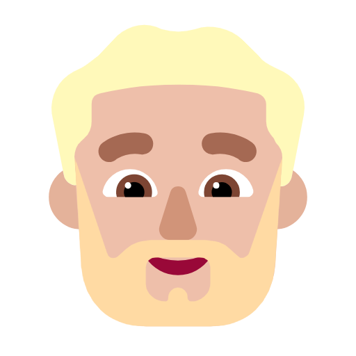 Man: Beard: Medium-Light Skin Tone on Microsoft Fluent