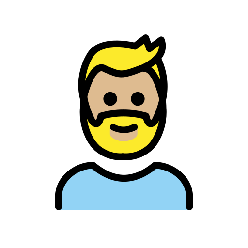 Man: Beard: Medium-Light Skin Tone on OpenMoji