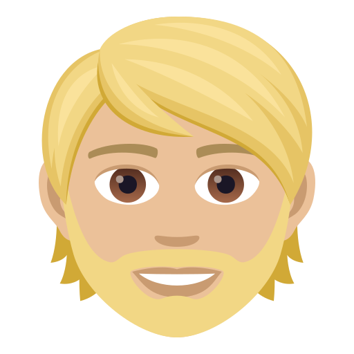 Bearded Person: Medium-Light Skin Tone on JoyPixels