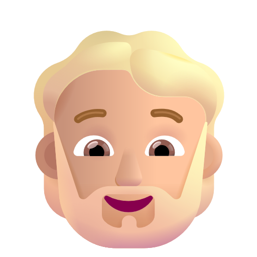 Bearded Person: Medium-Light Skin Tone on Microsoft 3D
