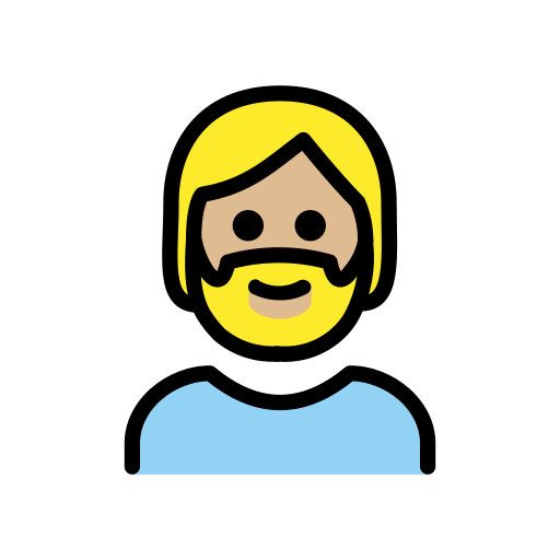 Bearded Person: Medium-Light Skin Tone on OpenMoji