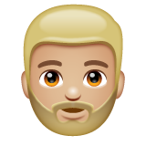 Bearded Person: Medium-Light Skin Tone on WhatsApp