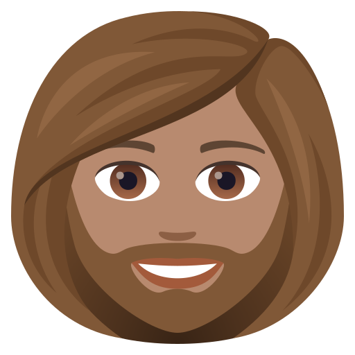 Woman: Beard: Medium Skin Tone on JoyPixels
