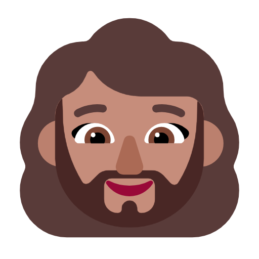 Woman: Beard: Medium Skin Tone on Microsoft Fluent