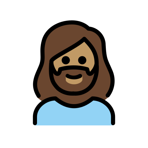 Woman: Beard: Medium Skin Tone on OpenMoji