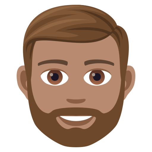 Man: Beard: Medium Skin Tone on JoyPixels