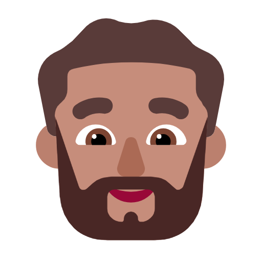 Man: Beard: Medium Skin Tone on Microsoft Fluent