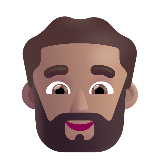 Man: Beard: Medium Skin Tone on Microsoft 3D