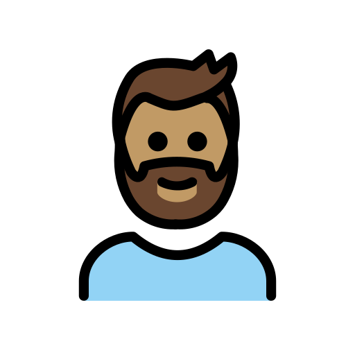 Man: Beard: Medium Skin Tone on OpenMoji