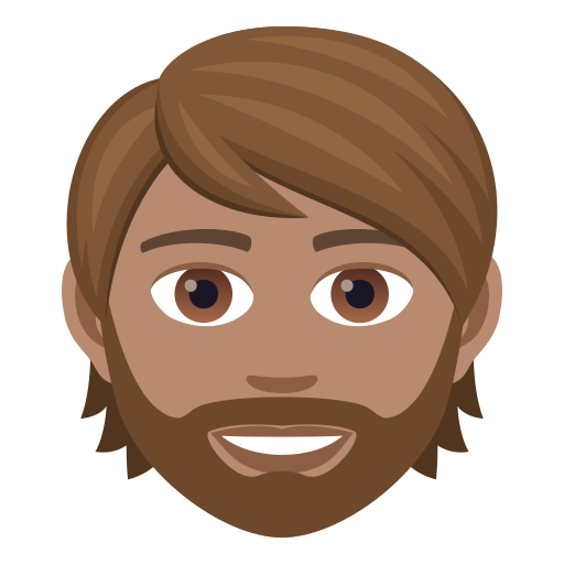 Bearded Person: Medium Skin Tone on JoyPixels