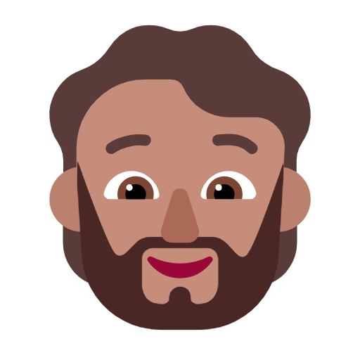 Bearded Person: Medium Skin Tone on Microsoft Fluent