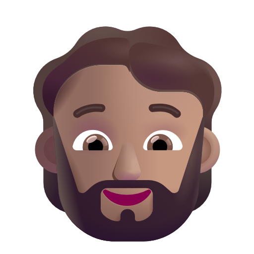 Bearded Person: Medium Skin Tone on Microsoft 3D