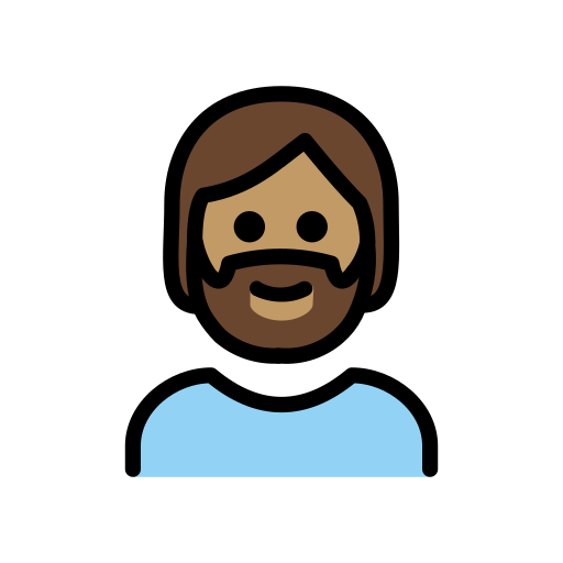 Bearded Person: Medium Skin Tone on OpenMoji