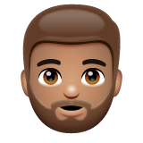 Bearded Person: Medium Skin Tone on WhatsApp