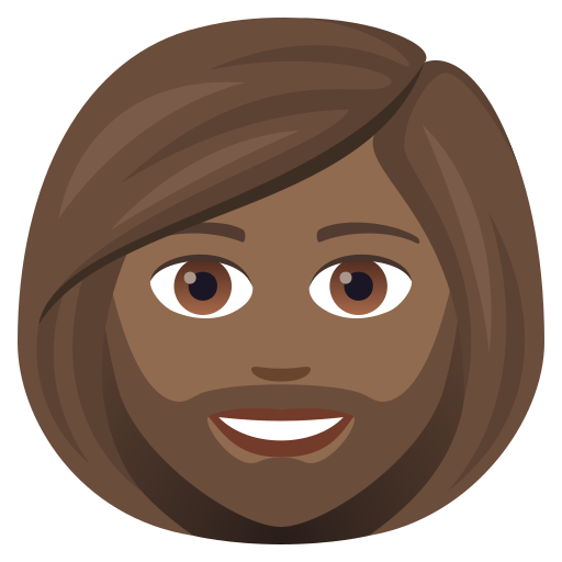 Woman: Beard: Medium-Dark Skin Tone on JoyPixels