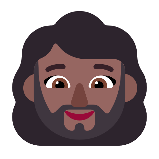 Woman: Beard: Medium-Dark Skin Tone on Microsoft Fluent