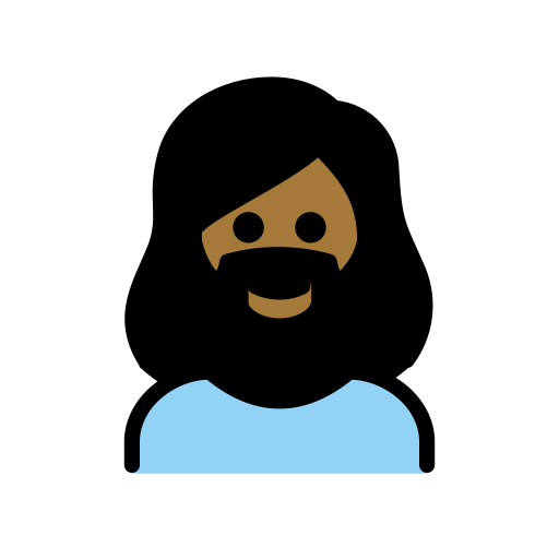 Woman: Beard: Medium-Dark Skin Tone on OpenMoji