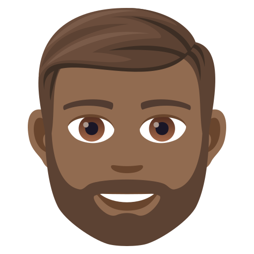Man: Beard: Medium-Dark Skin Tone on JoyPixels