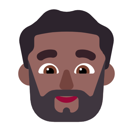 Man: Beard: Medium-Dark Skin Tone on Microsoft Fluent