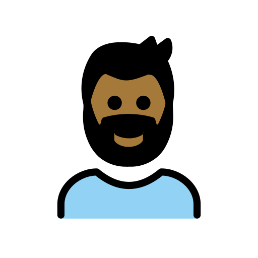 Man: Beard: Medium-Dark Skin Tone on OpenMoji
