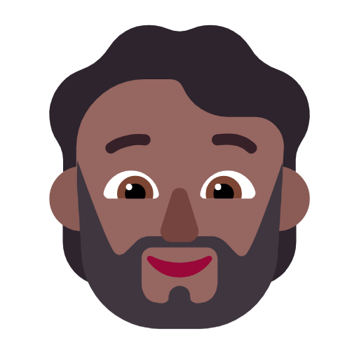 Bearded Person: Medium-Dark Skin Tone on Microsoft Fluent