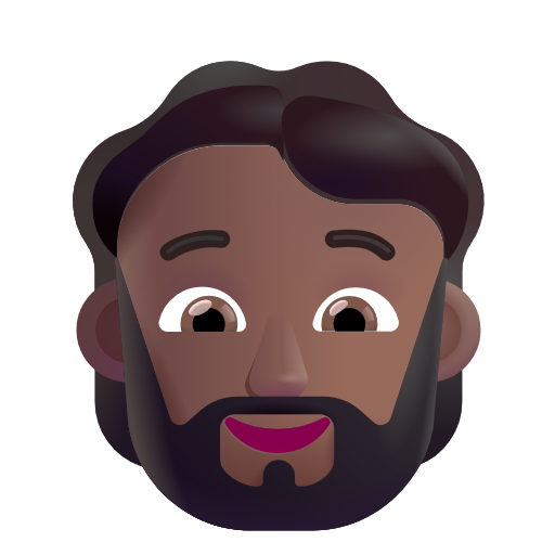 Bearded Person: Medium-Dark Skin Tone on Microsoft 3D