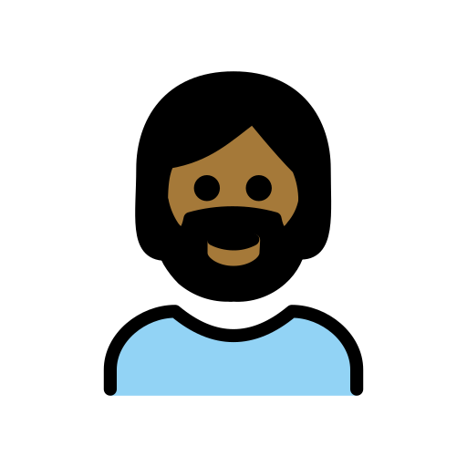 Bearded Person: Medium-Dark Skin Tone on OpenMoji