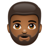 Bearded Person: Medium-Dark Skin Tone on WhatsApp