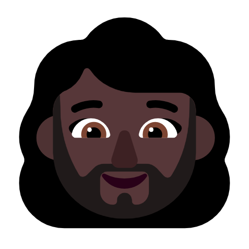Woman: Beard: Dark Skin Tone on Microsoft Fluent