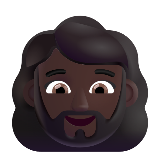 Woman: Beard: Dark Skin Tone on Microsoft 3D