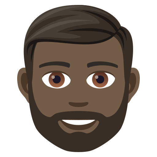 Man: Beard: Dark Skin Tone on JoyPixels