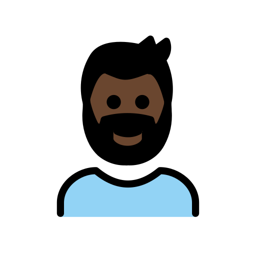 Man: Beard: Dark Skin Tone on OpenMoji