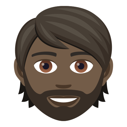 Bearded Person: Dark Skin Tone on JoyPixels