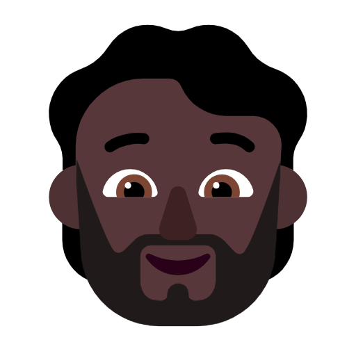 Bearded Person: Dark Skin Tone on Microsoft Fluent