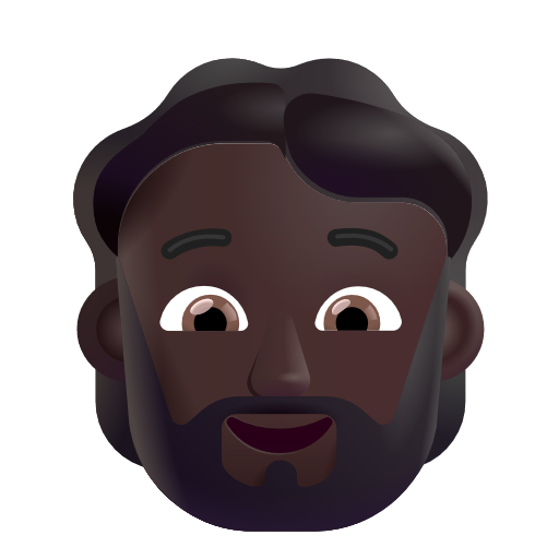 Bearded Person: Dark Skin Tone on Microsoft 3D