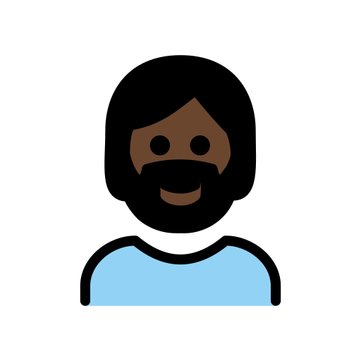 Bearded Person: Dark Skin Tone on OpenMoji
