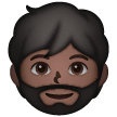 Bearded Person: Dark Skin Tone on Samsung