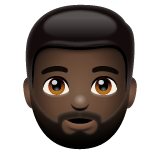 Bearded Person: Dark Skin Tone on WhatsApp