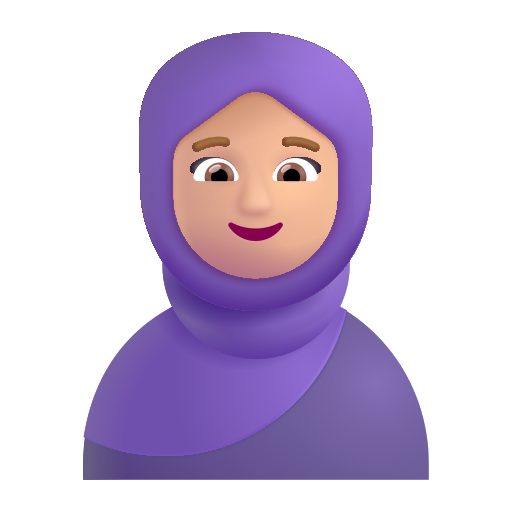 Person With Headscarf: Medium-Light Skin Tone on Microsoft 3D