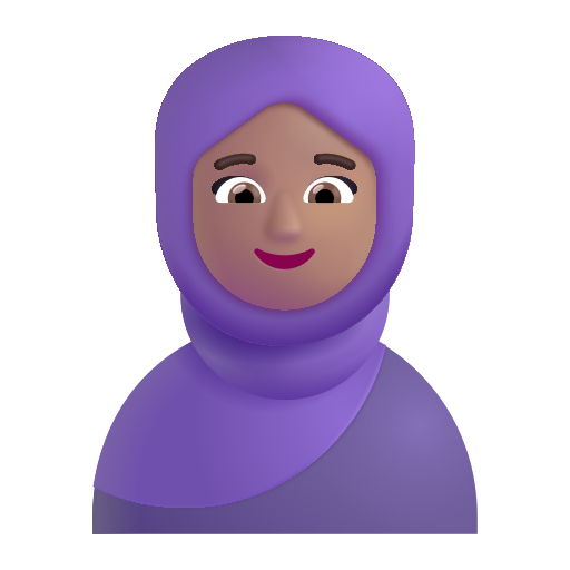 Person With Headscarf: Medium Skin Tone on Microsoft 3D